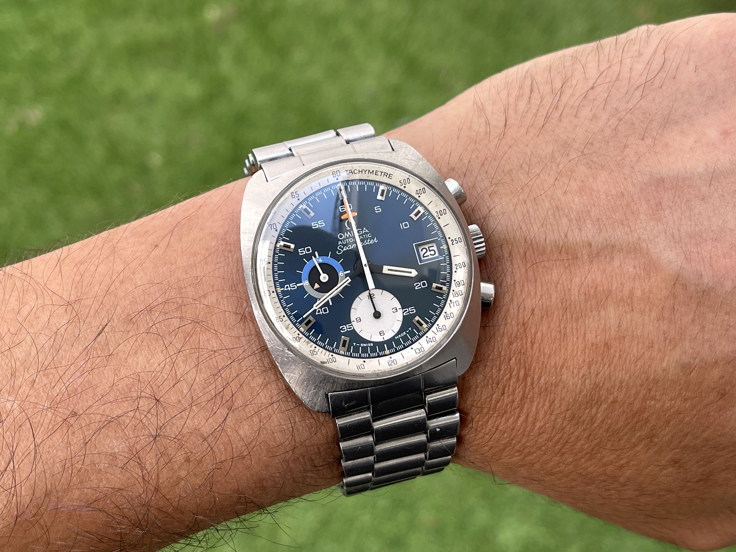 OMEGA SEAMASTER CHRONOGRAPH "BLUE" 1972 - Vintage Swiss Automatic Chronograph Watch Ref. 176.007 Cal. Omega 1040 *** SPECTACULAR ***