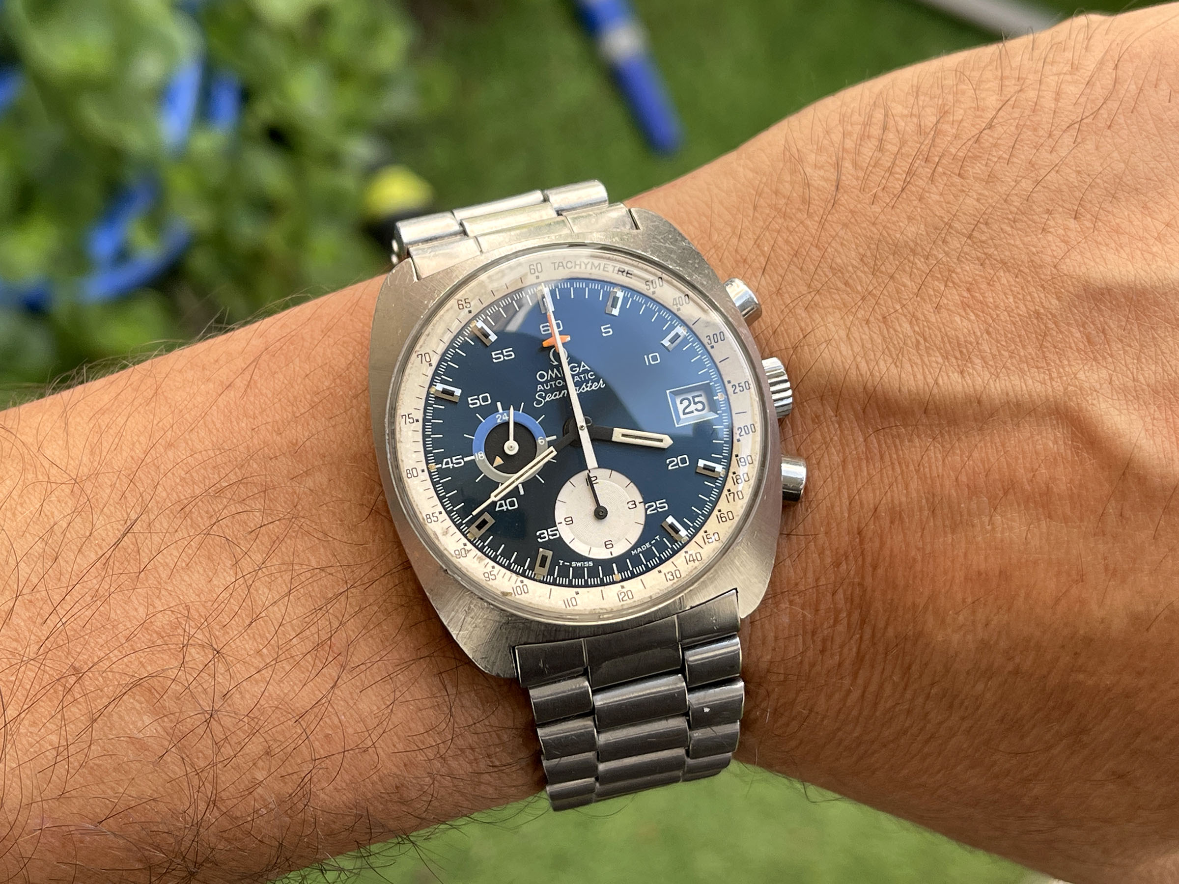 OMEGA SEAMASTER CHRONOGRAPH "BLUE" 1972 - Vintage Swiss Automatic Chronograph Watch Ref. 176.007 Cal. Omega 1040 *** SPECTACULAR ***
