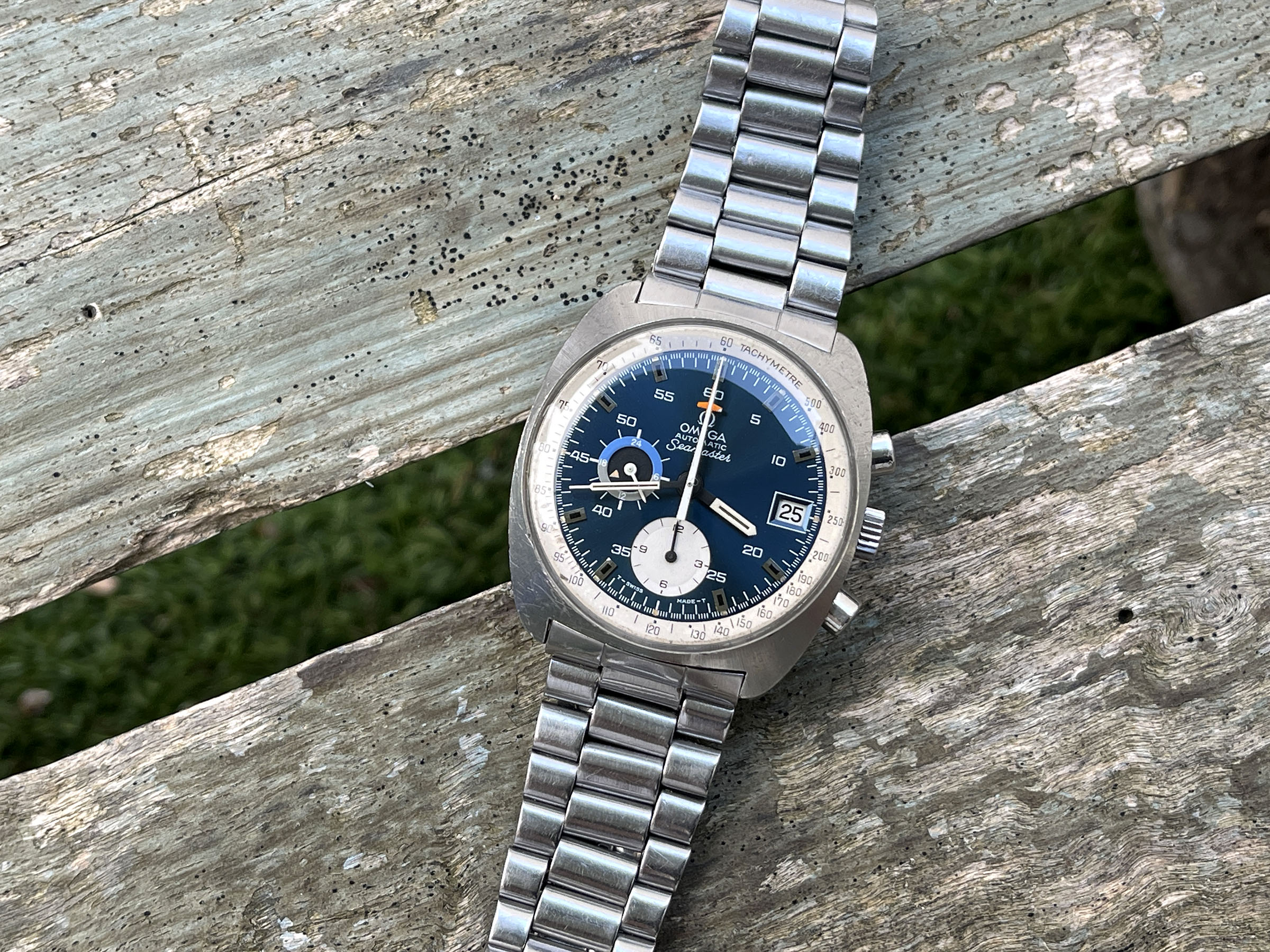 OMEGA SEAMASTER CHRONOGRAPH "BLUE" 1972 - Vintage Swiss Automatic Chronograph Watch Ref. 176.007 Cal. Omega 1040 *** SPECTACULAR ***