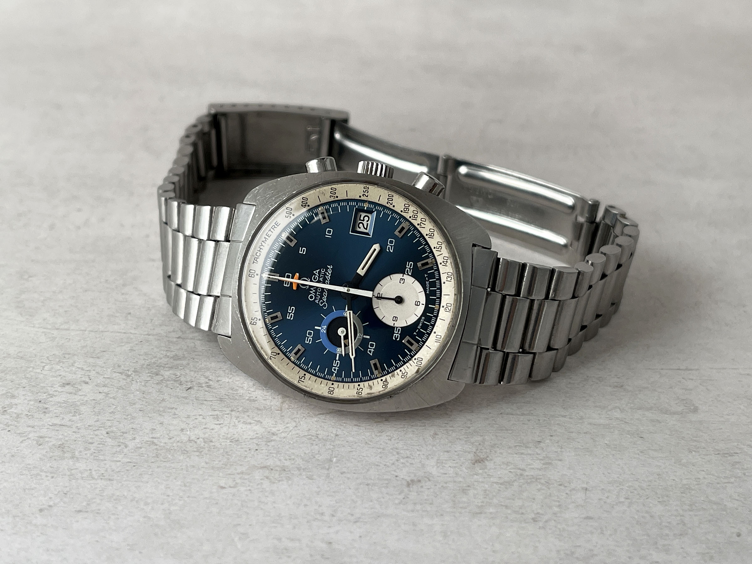 OMEGA SEAMASTER CHRONOGRAPH "BLUE" 1972 - Vintage Swiss Automatic Chronograph Watch Ref. 176.007 Cal. Omega 1040 *** SPECTACULAR ***