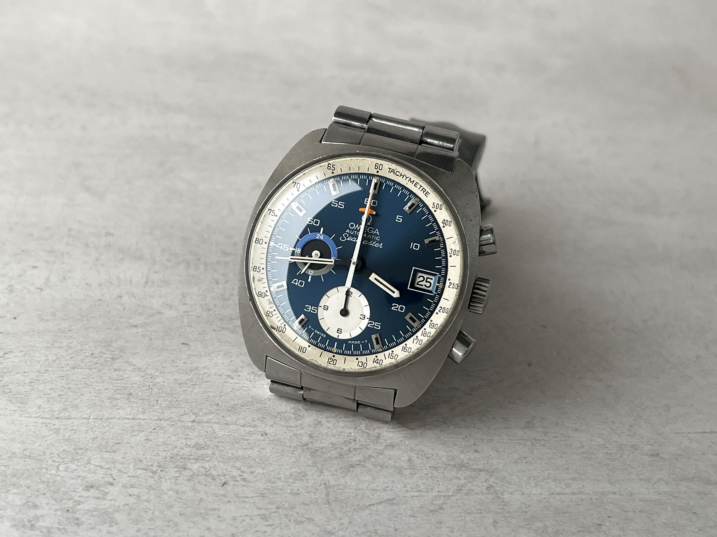 OMEGA SEAMASTER CHRONOGRAPH "BLUE" 1972 - Vintage Swiss Automatic Chronograph Watch Ref. 176.007 Cal. Omega 1040 *** SPECTACULAR ***