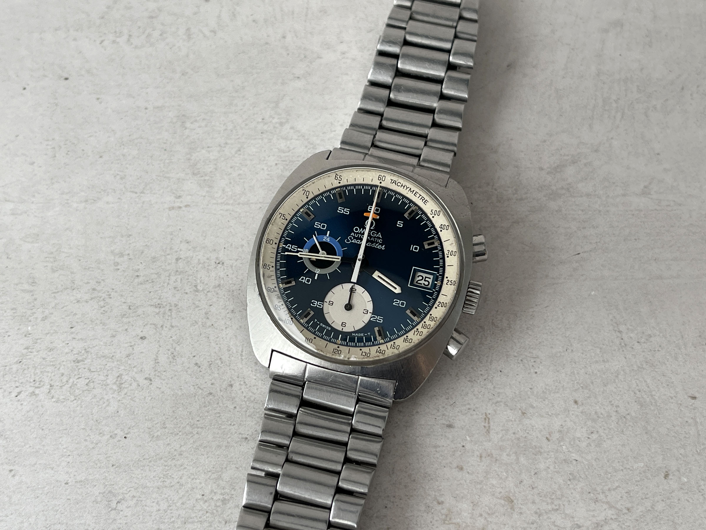 OMEGA SEAMASTER CHRONOGRAPH "BLUE" 1972 - Vintage Swiss Automatic Chronograph Watch Ref. 176.007 Cal. Omega 1040 *** SPECTACULAR ***