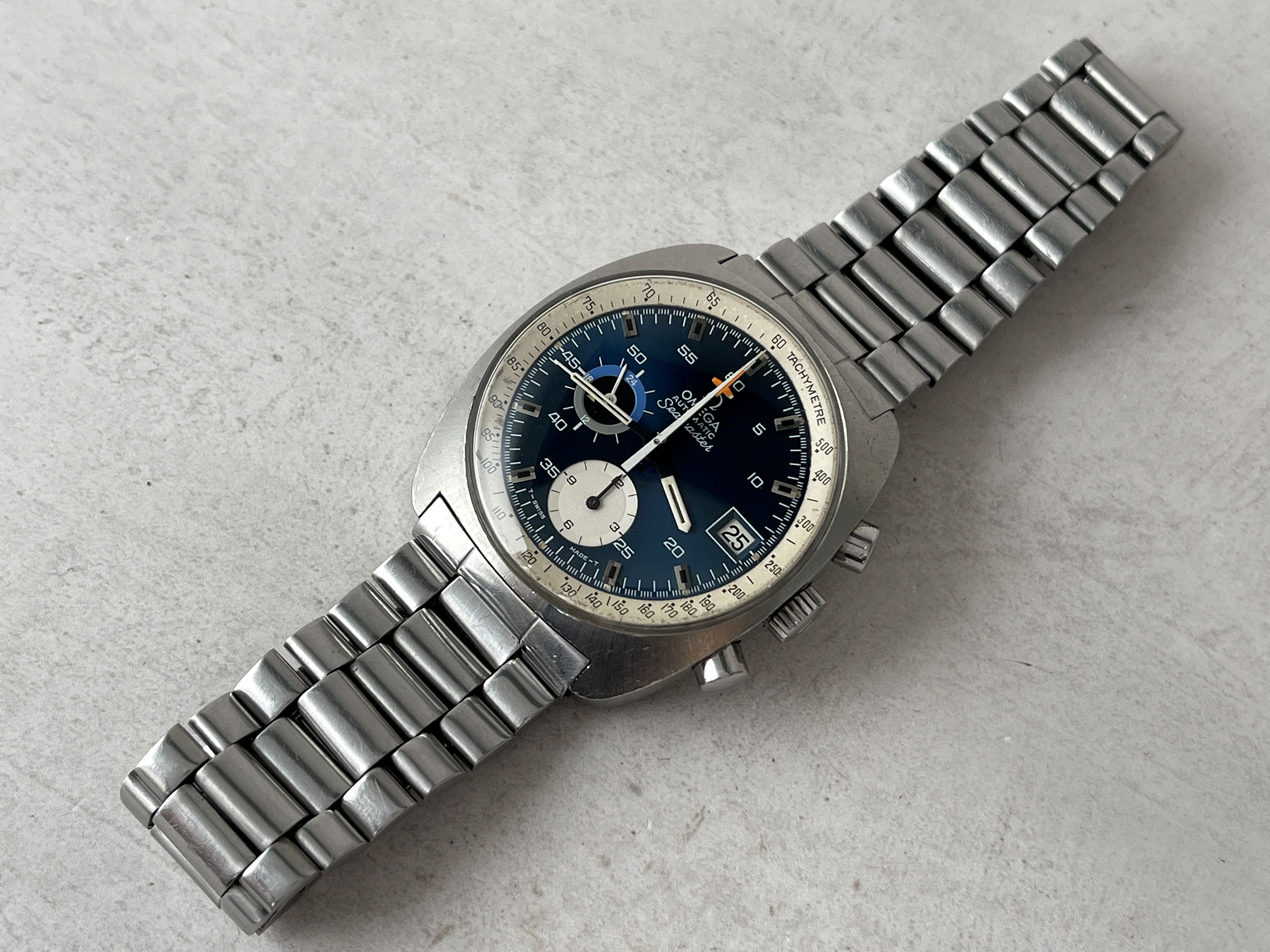 OMEGA SEAMASTER CHRONOGRAPH "BLUE" 1972 - Vintage Swiss Automatic Chronograph Watch Ref. 176.007 Cal. Omega 1040 *** SPECTACULAR ***