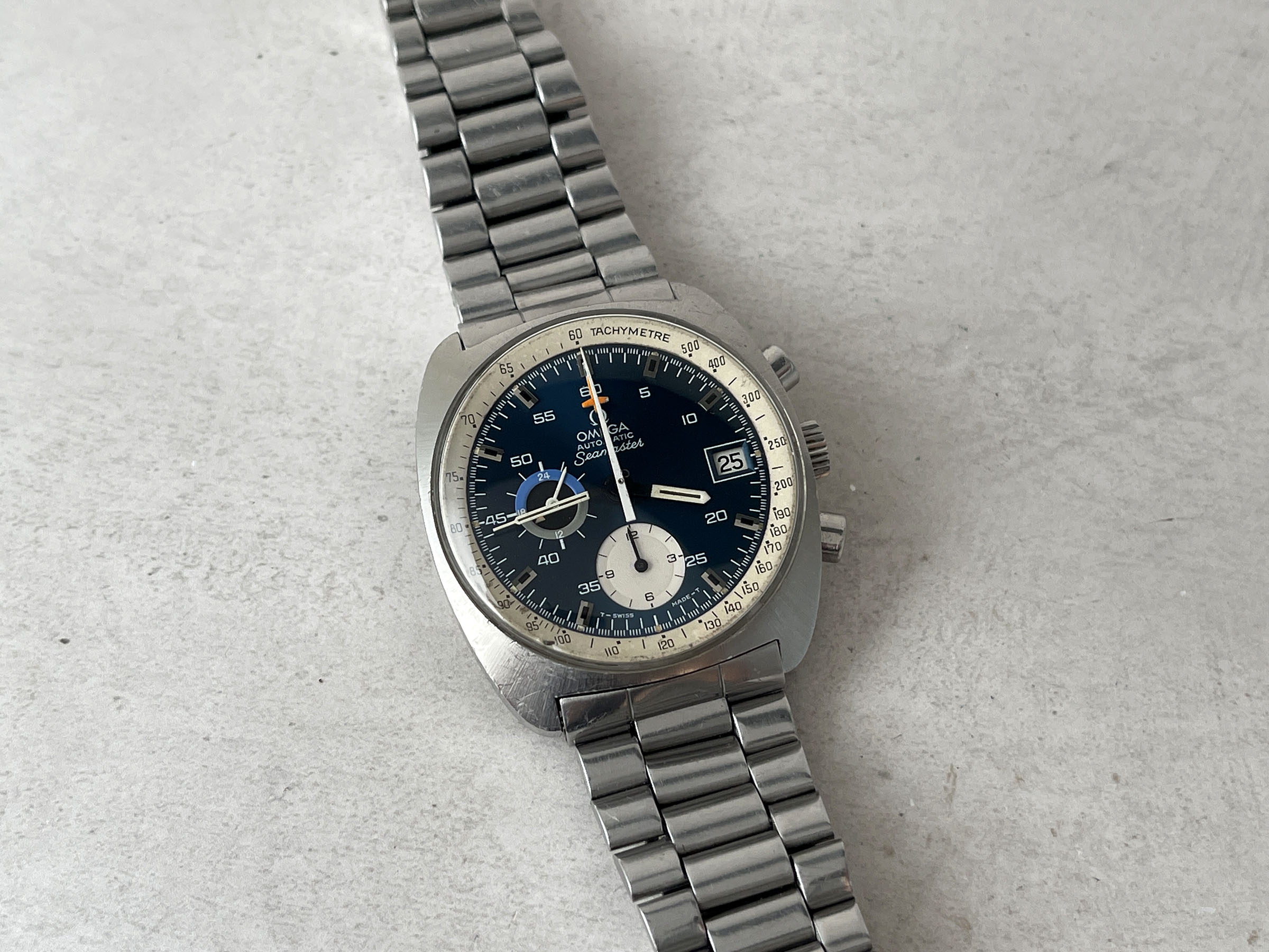 OMEGA SEAMASTER CHRONOGRAPH "BLUE" 1972 - Vintage Swiss Automatic Chronograph Watch Ref. 176.007 Cal. Omega 1040 *** SPECTACULAR ***
