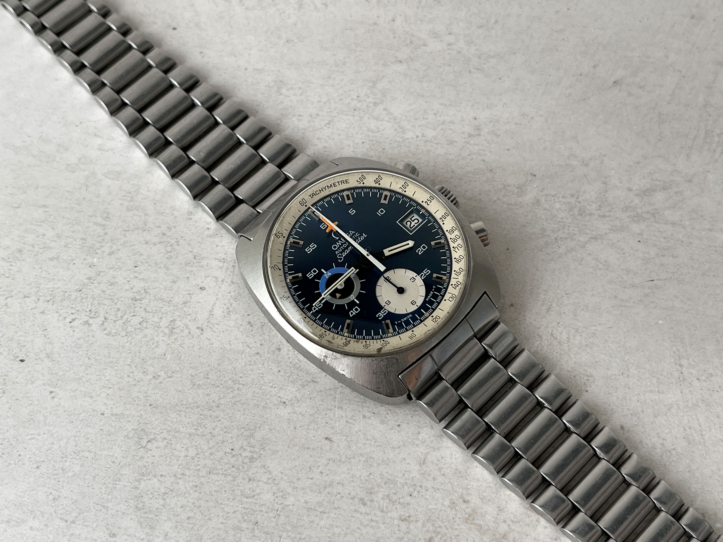 OMEGA SEAMASTER CHRONOGRAPH "BLUE" 1972 - Vintage Swiss Automatic Chronograph Watch Ref. 176.007 Cal. Omega 1040 *** SPECTACULAR ***