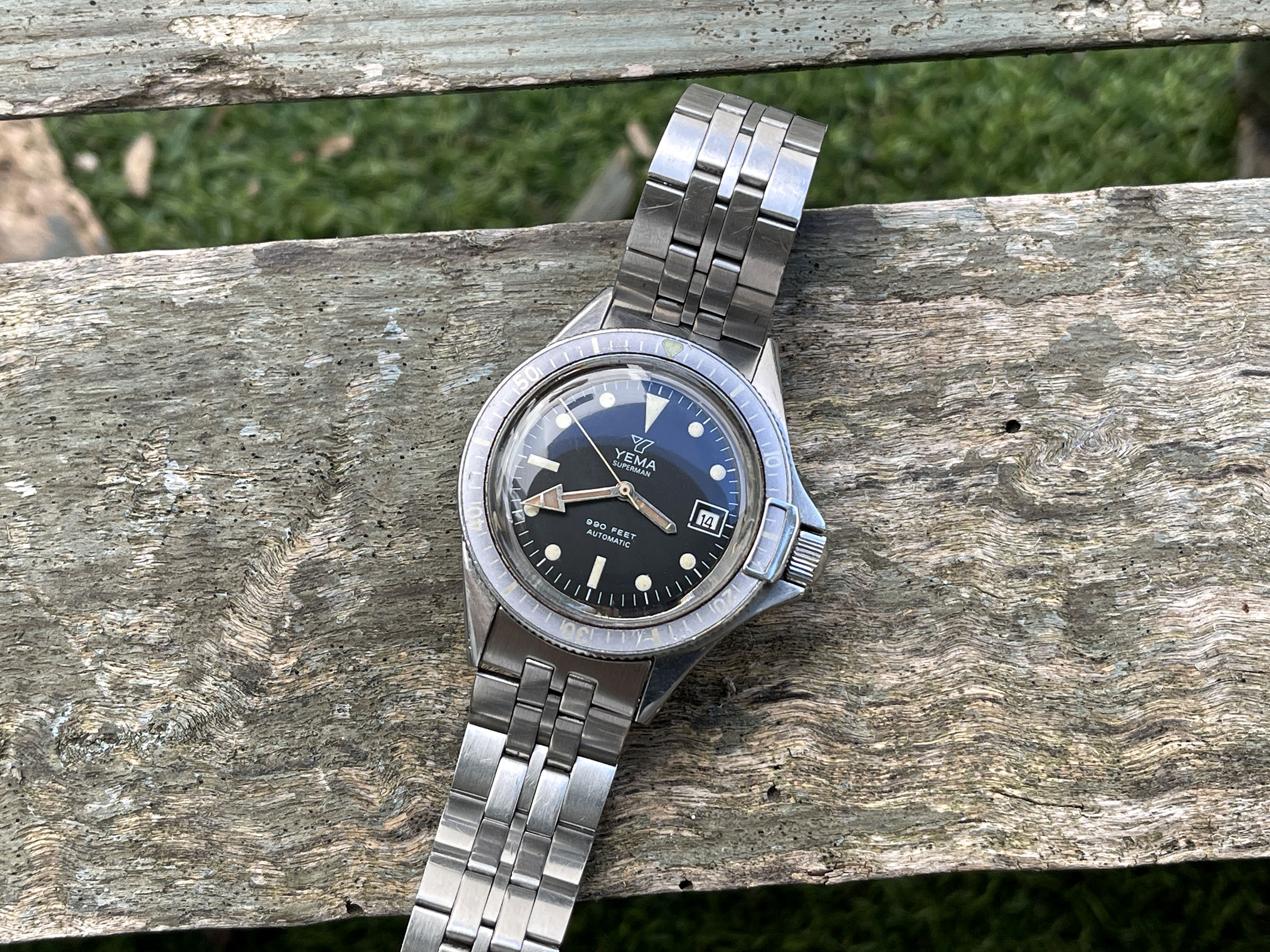 YEMA SUPERMAN 990 FEET 300M - Reloj DIVER vintage francés automático Cal. FE 5611 Ref. 53.0016 *** GHOST BEZEL ***