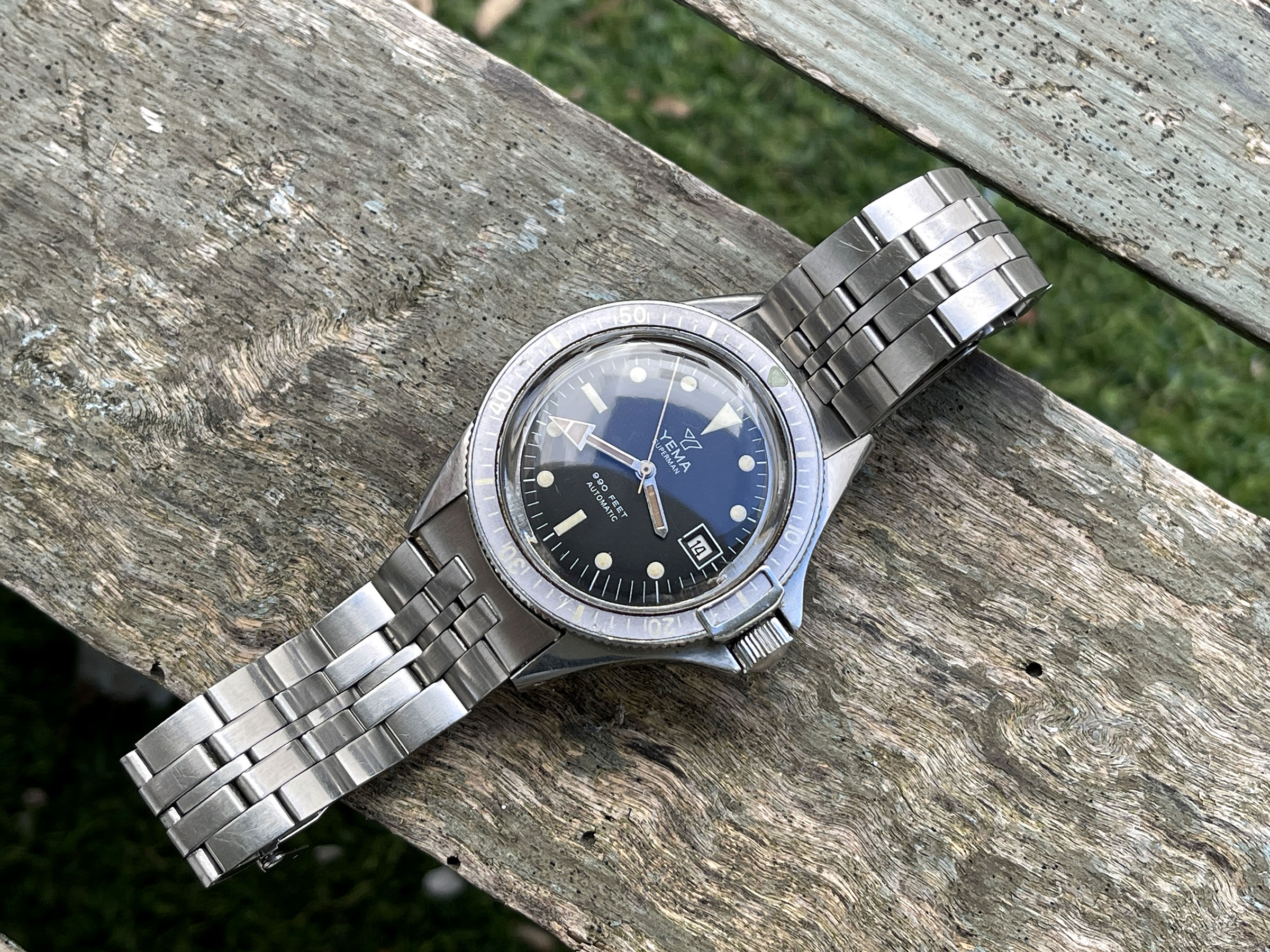 YEMA SUPERMAN 990 FEET 300M - Reloj DIVER vintage francés automático Cal. FE 5611 Ref. 53.0016 *** GHOST BEZEL ***