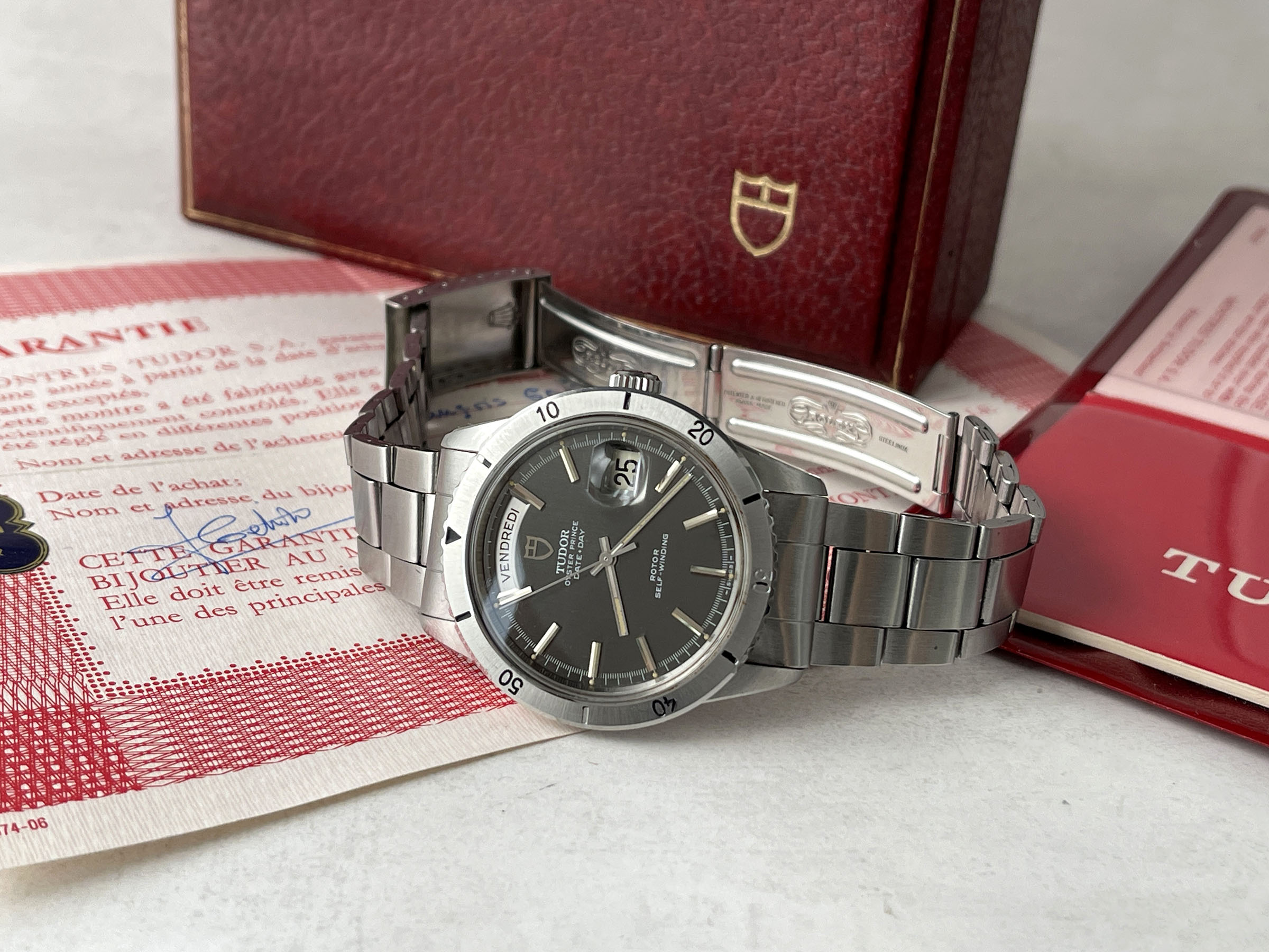 TUDOR OYSTER PRINCE DATE DAY "JUMBO" 1969 - Reloj suizo vintage automático Ref. 7020/0 Cal. AS 1895. CON ESTUCHE Y PAPELES *** MARAVILLOSO ***