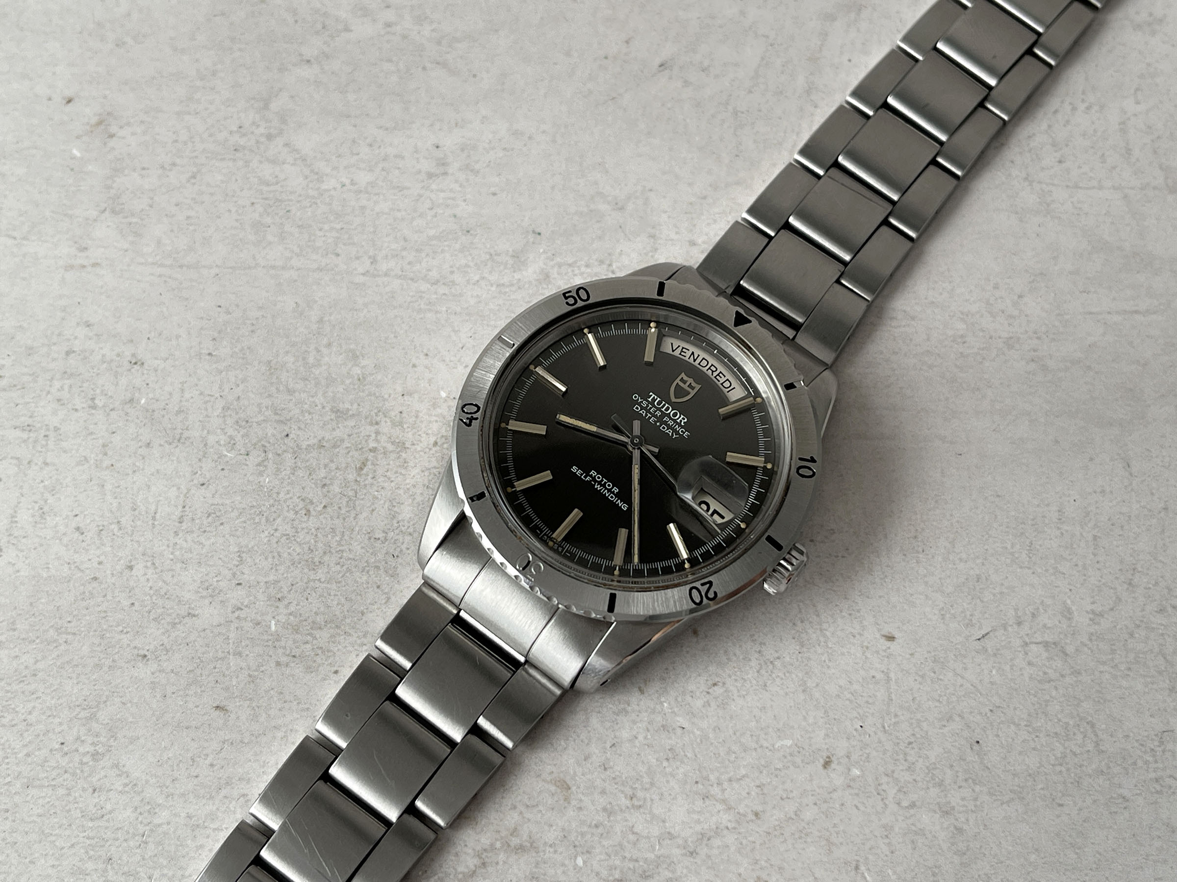 TUDOR OYSTER PRINCE DATE DAY "JUMBO" 1969 - Reloj suizo vintage automático Ref. 7020/0 Cal. AS 1895. CON ESTUCHE Y PAPELES *** MARAVILLOSO ***
