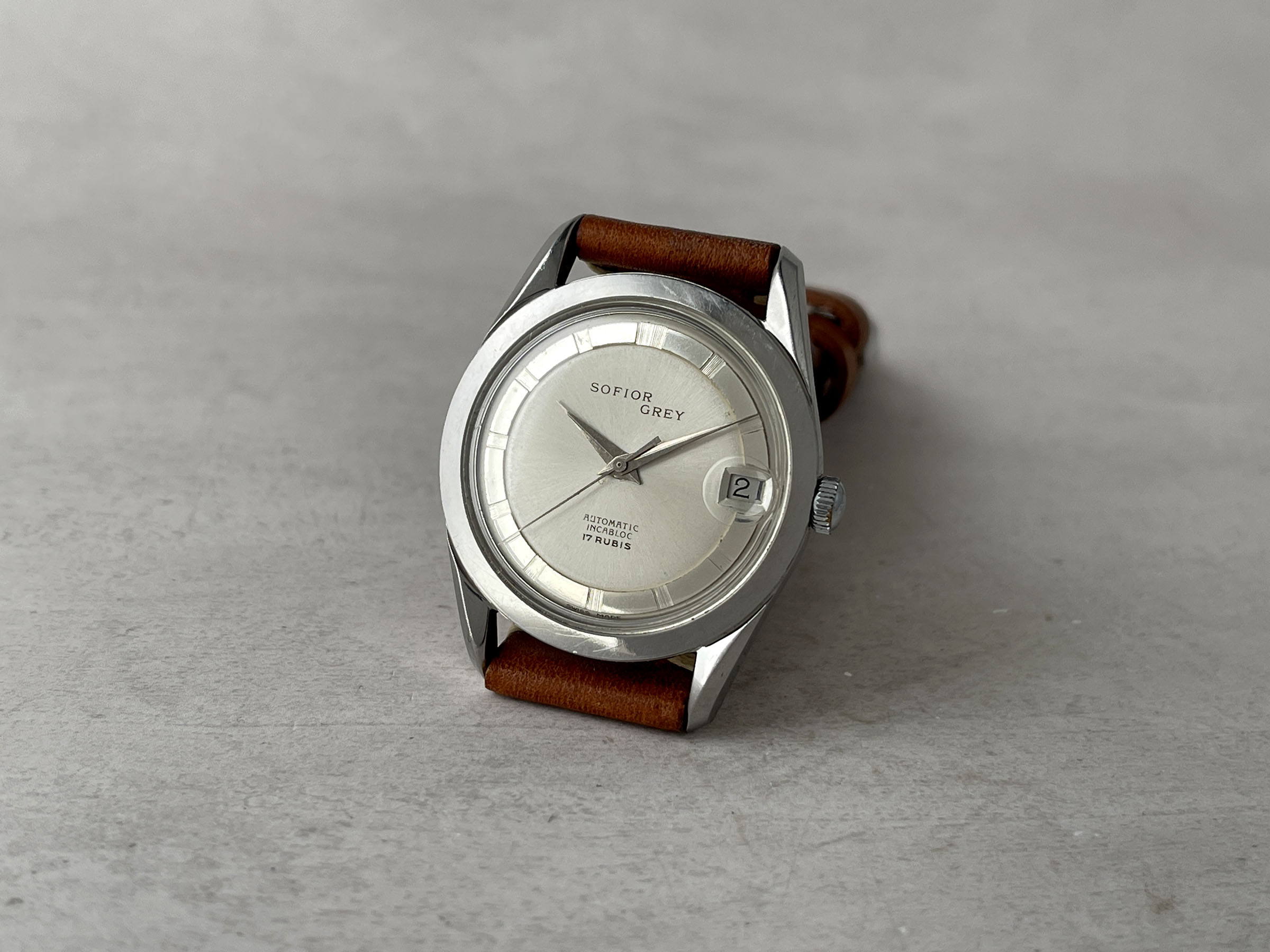 SOFIOR GREY 1965 (circa) - Vintage Swiss Automatic Watch Cal. FELSA 4007N Ref. 616-9 *** POLEROUTER STYLE ***