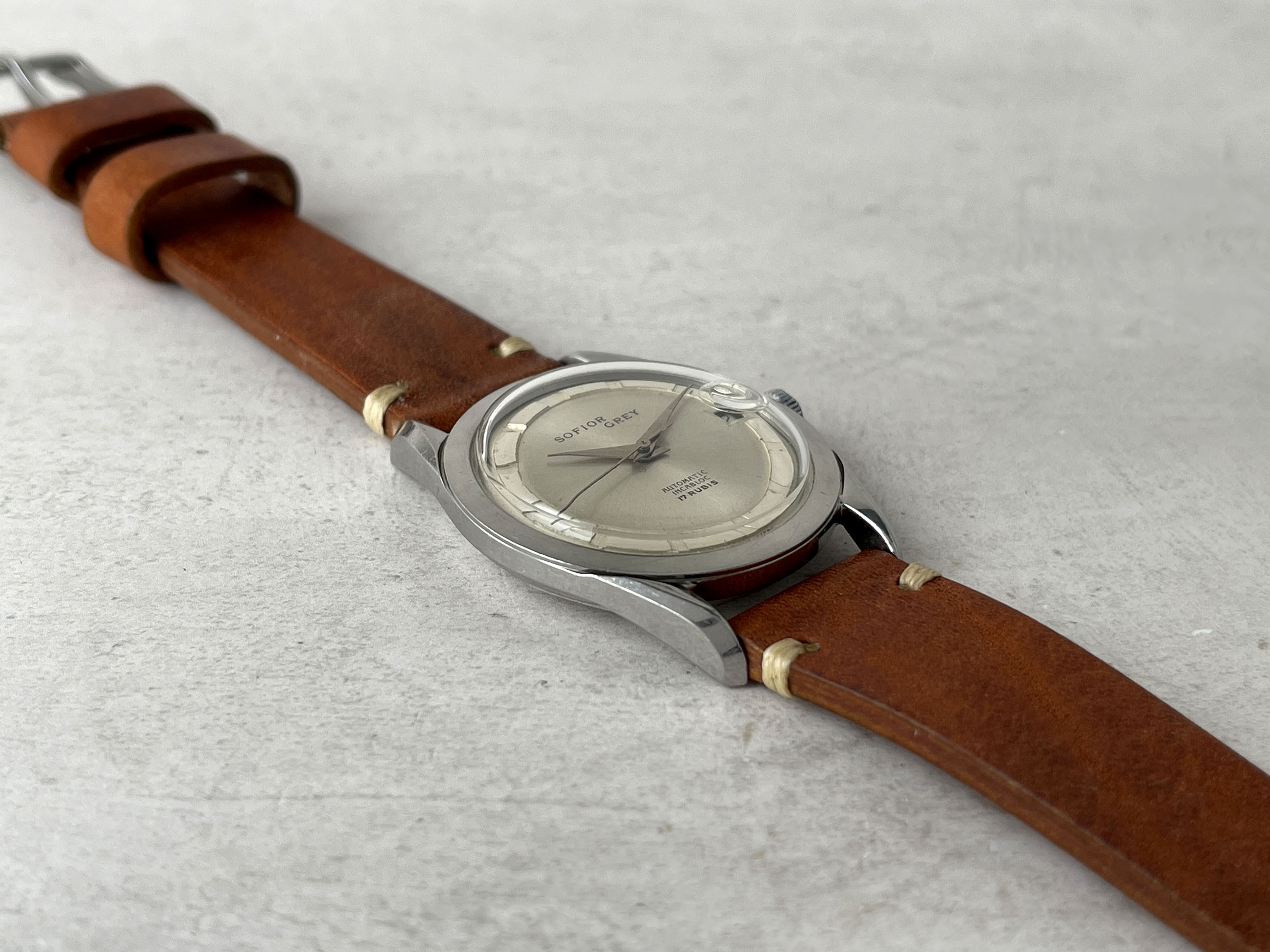 SOFIOR GREY 1965 (circa) - Vintage Swiss Automatic Watch Cal. FELSA 4007N Ref. 616-9 *** POLEROUTER STYLE ***