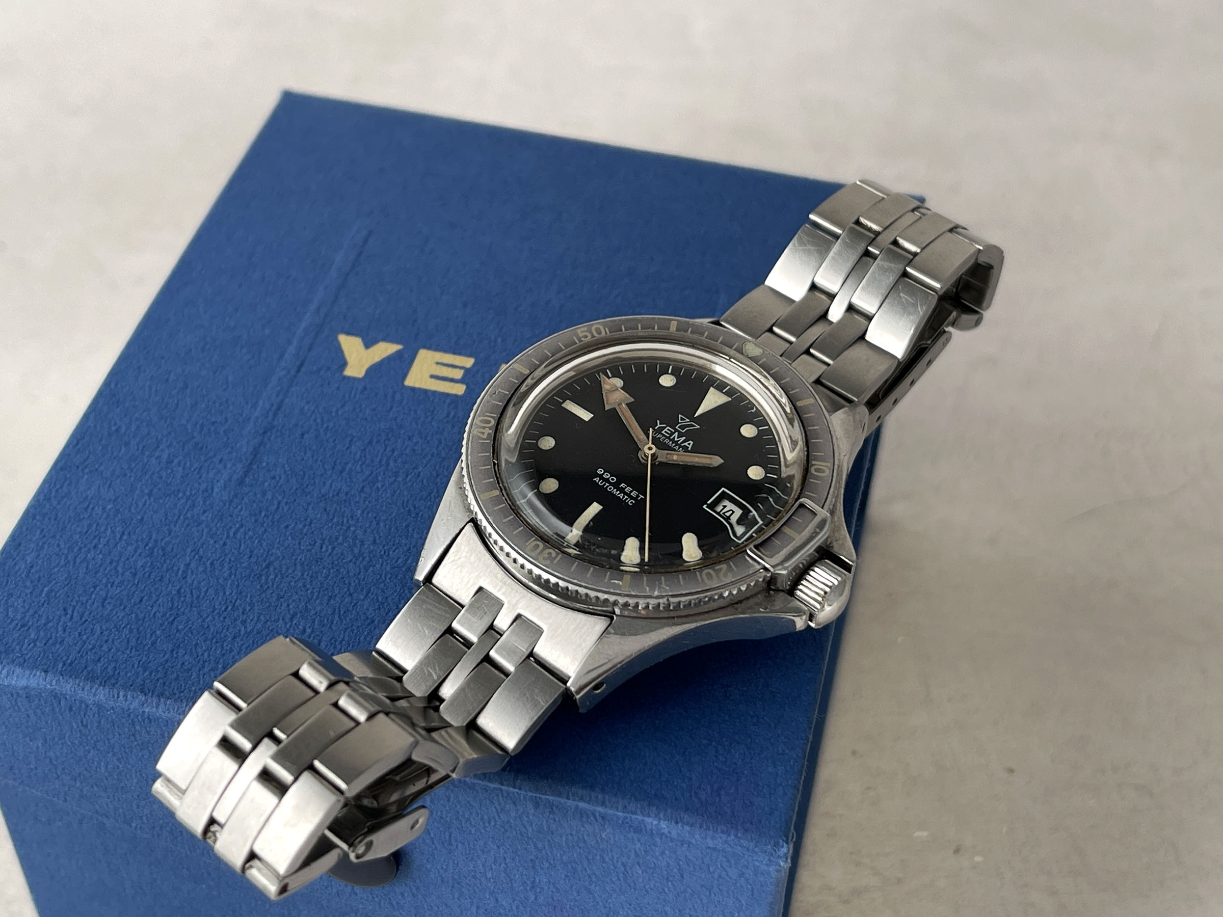 YEMA SUPERMAN 990 FEET 300M - Reloj DIVER vintage francés automático Cal. FE 5611 Ref. 53.0016 *** GHOST BEZEL ***