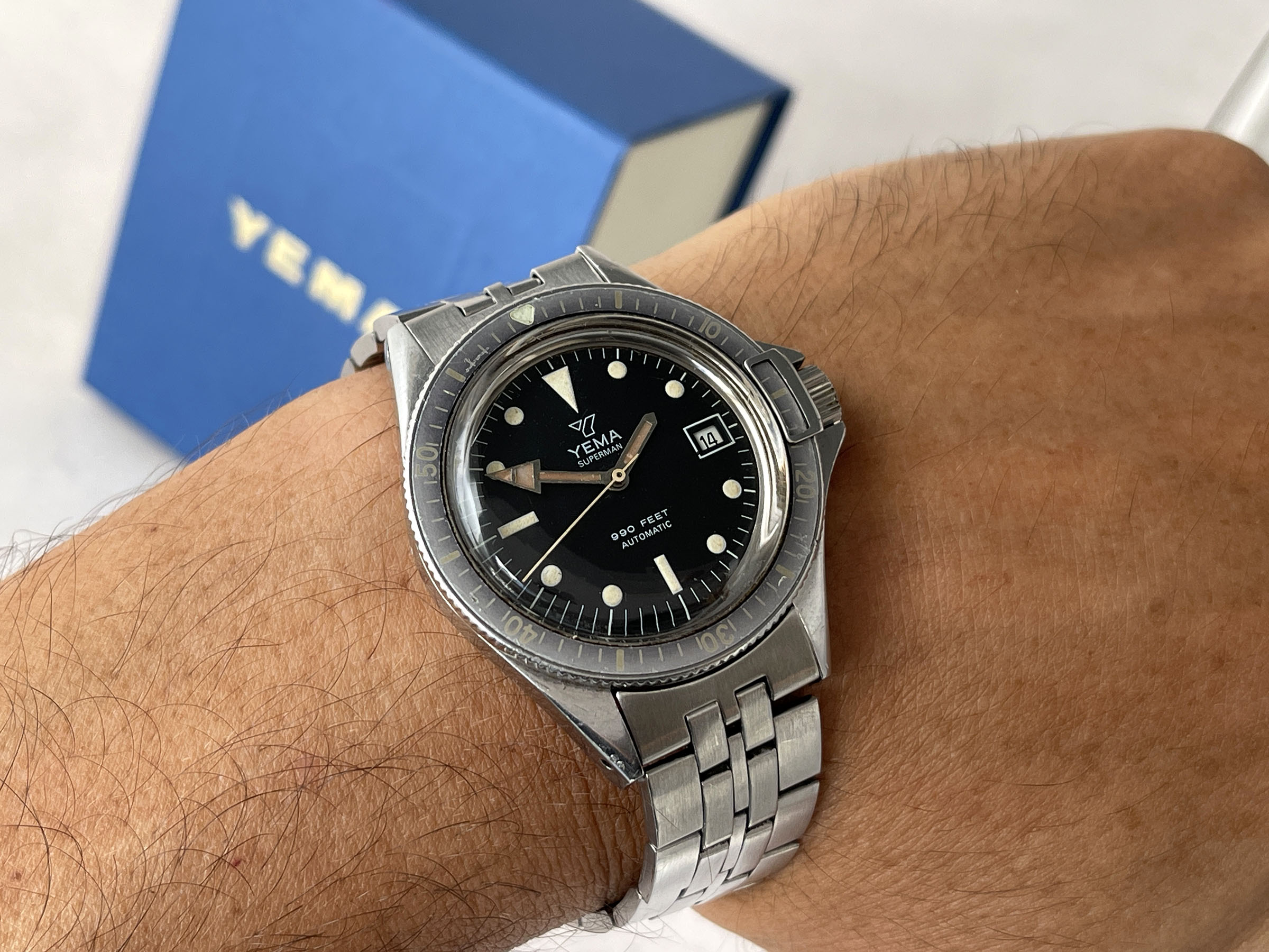 YEMA SUPERMAN 990 FEET 300M - Reloj DIVER vintage francés automático Cal. FE 5611 Ref. 53.0016 *** GHOST BEZEL ***