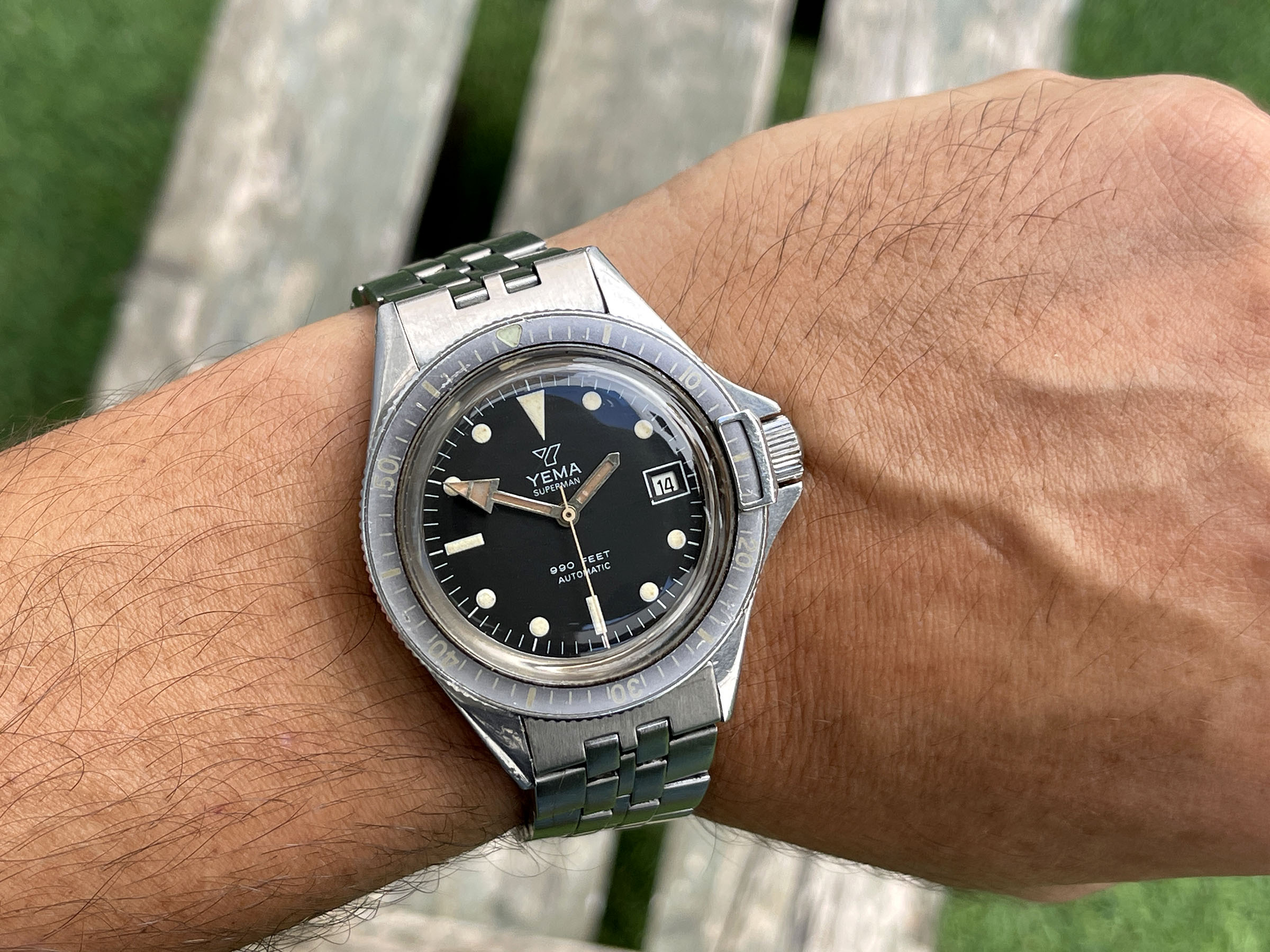 YEMA SUPERMAN 990 FEET 300M - Reloj DIVER vintage francés automático Cal. FE 5611 Ref. 53.0016 *** GHOST BEZEL ***