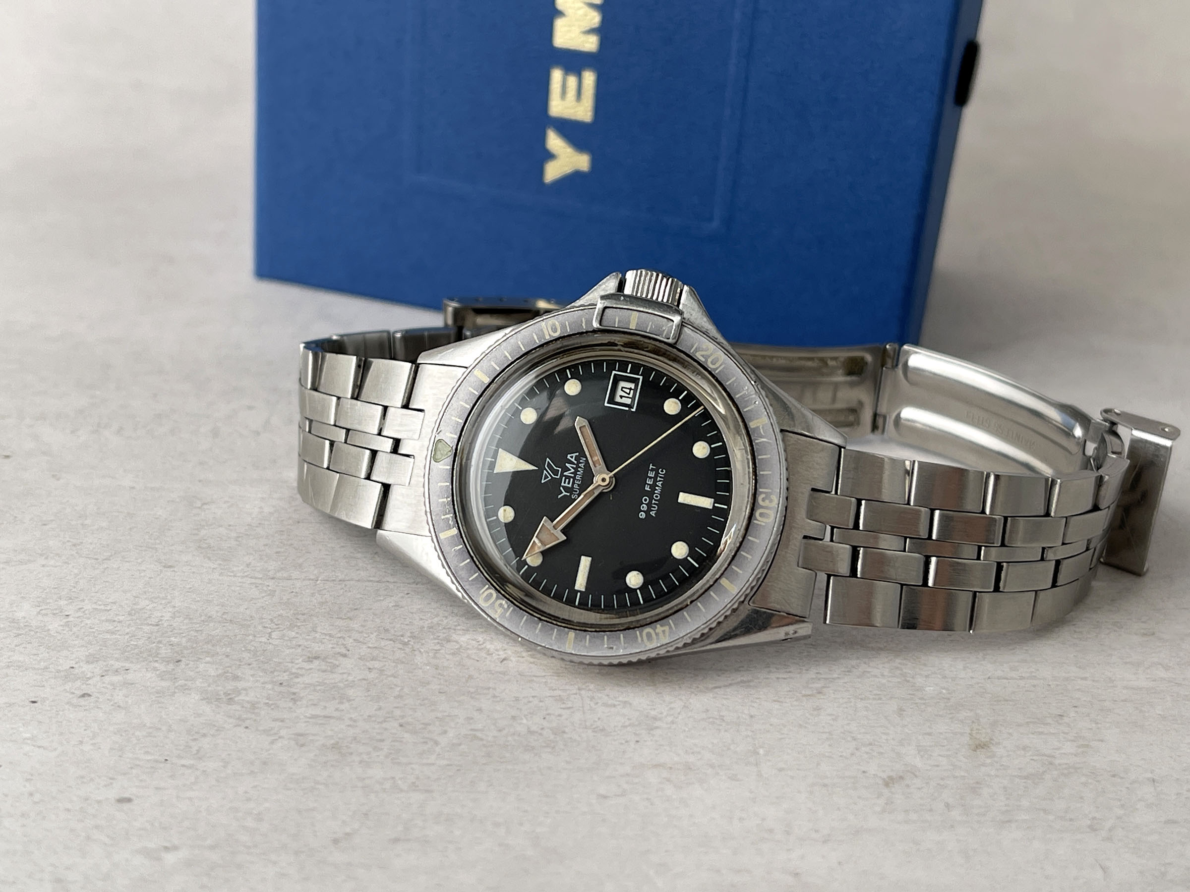 YEMA SUPERMAN 990 FEET 300M - Reloj DIVER vintage francés automático Cal. FE 5611 Ref. 53.0016 *** GHOST BEZEL ***
