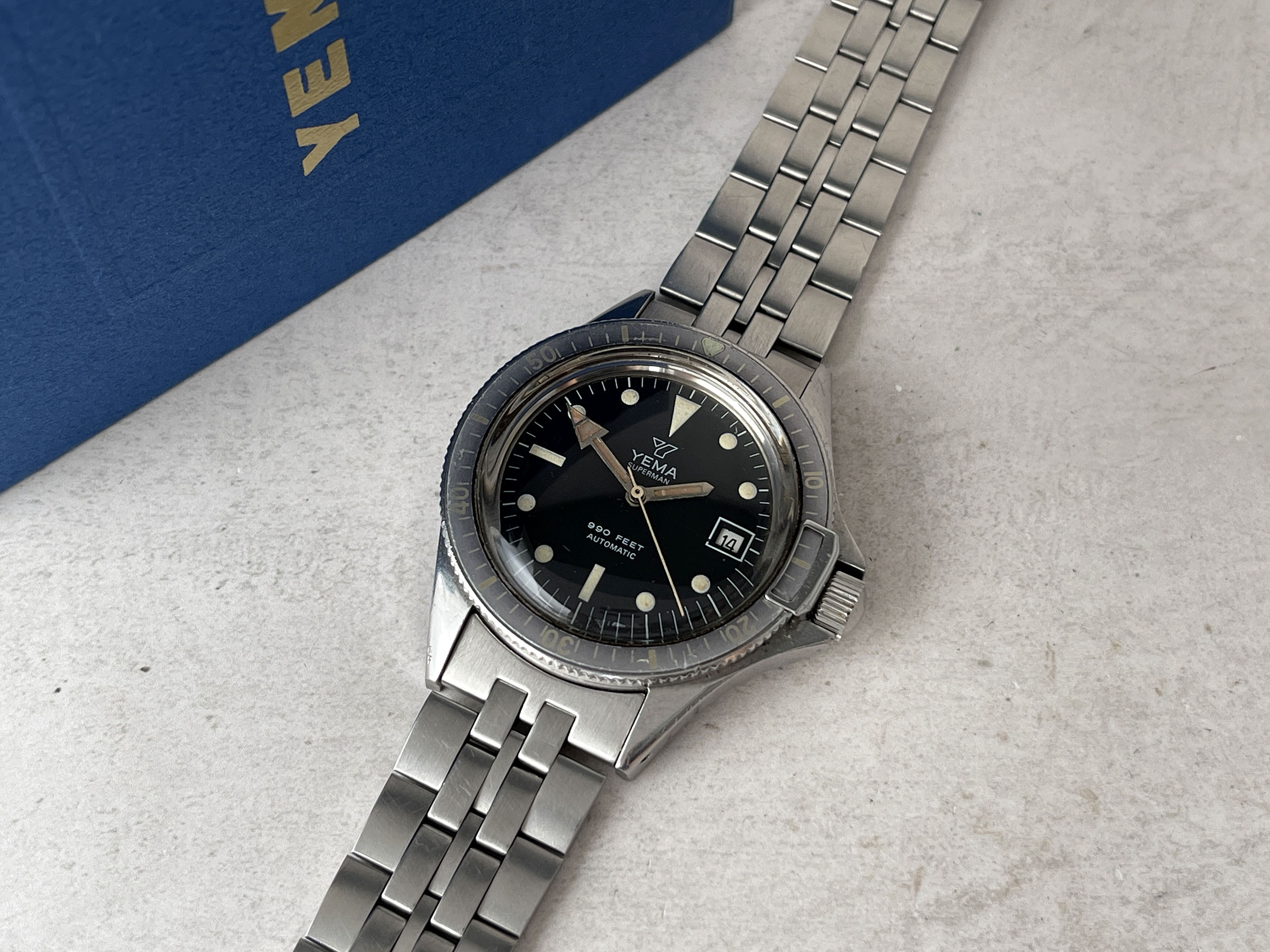 YEMA SUPERMAN 990 FEET 300M - Reloj DIVER vintage francés automático Cal. FE 5611 Ref. 53.0016 *** GHOST BEZEL ***