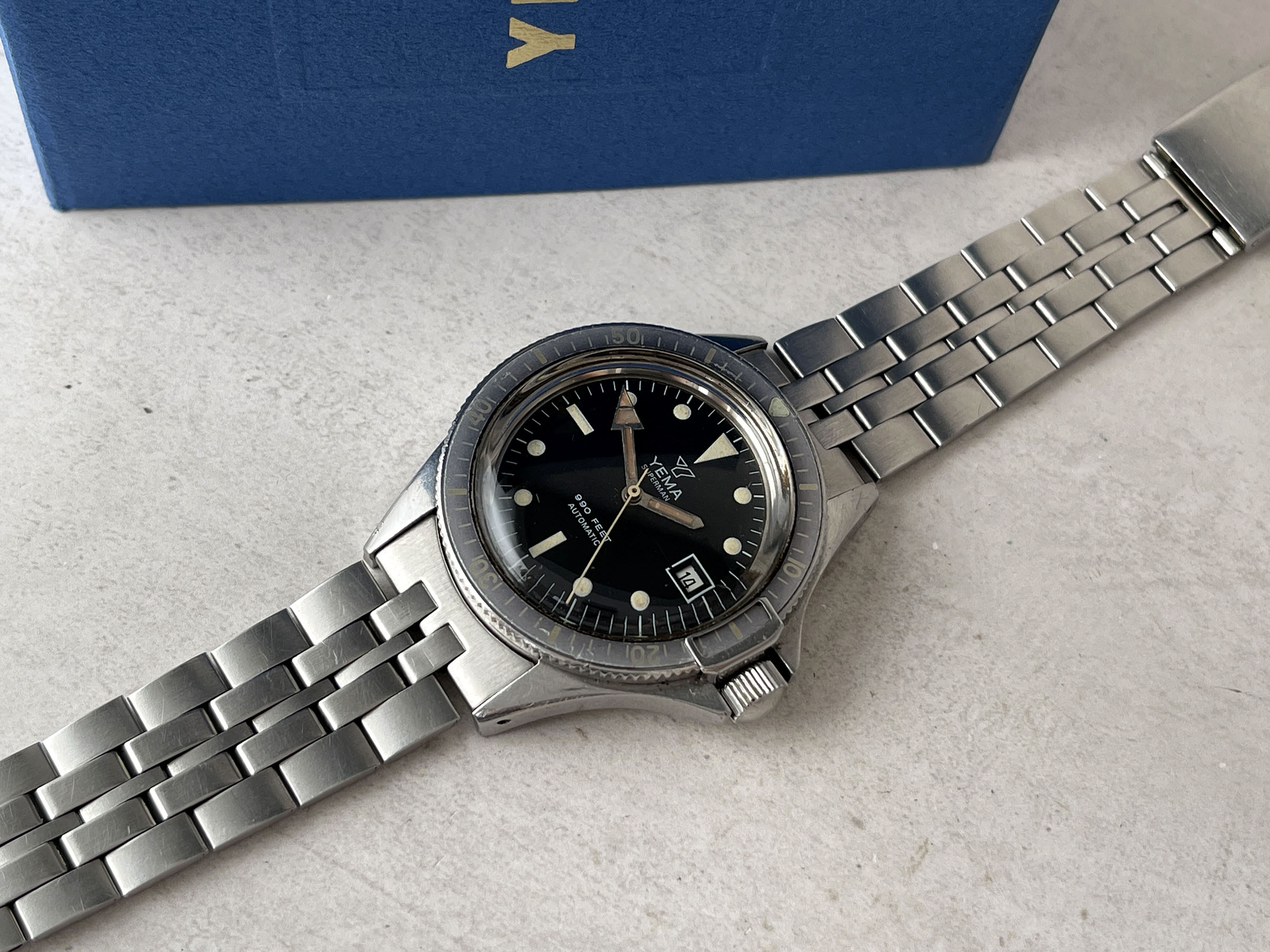 YEMA SUPERMAN 990 FEET 300M - Reloj DIVER vintage francés automático Cal. FE 5611 Ref. 53.0016 *** GHOST BEZEL ***