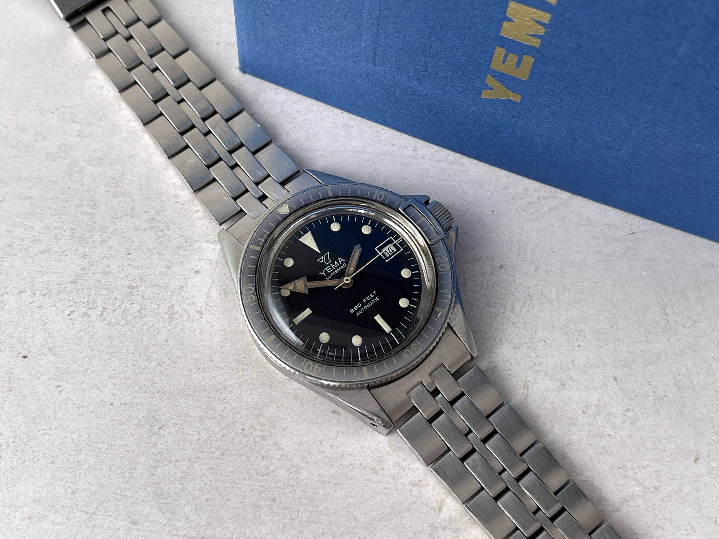 YEMA SUPERMAN 990 FEET 300M - Reloj DIVER vintage francés automático Cal. FE 5611 Ref. 53.0016 *** GHOST BEZEL ***