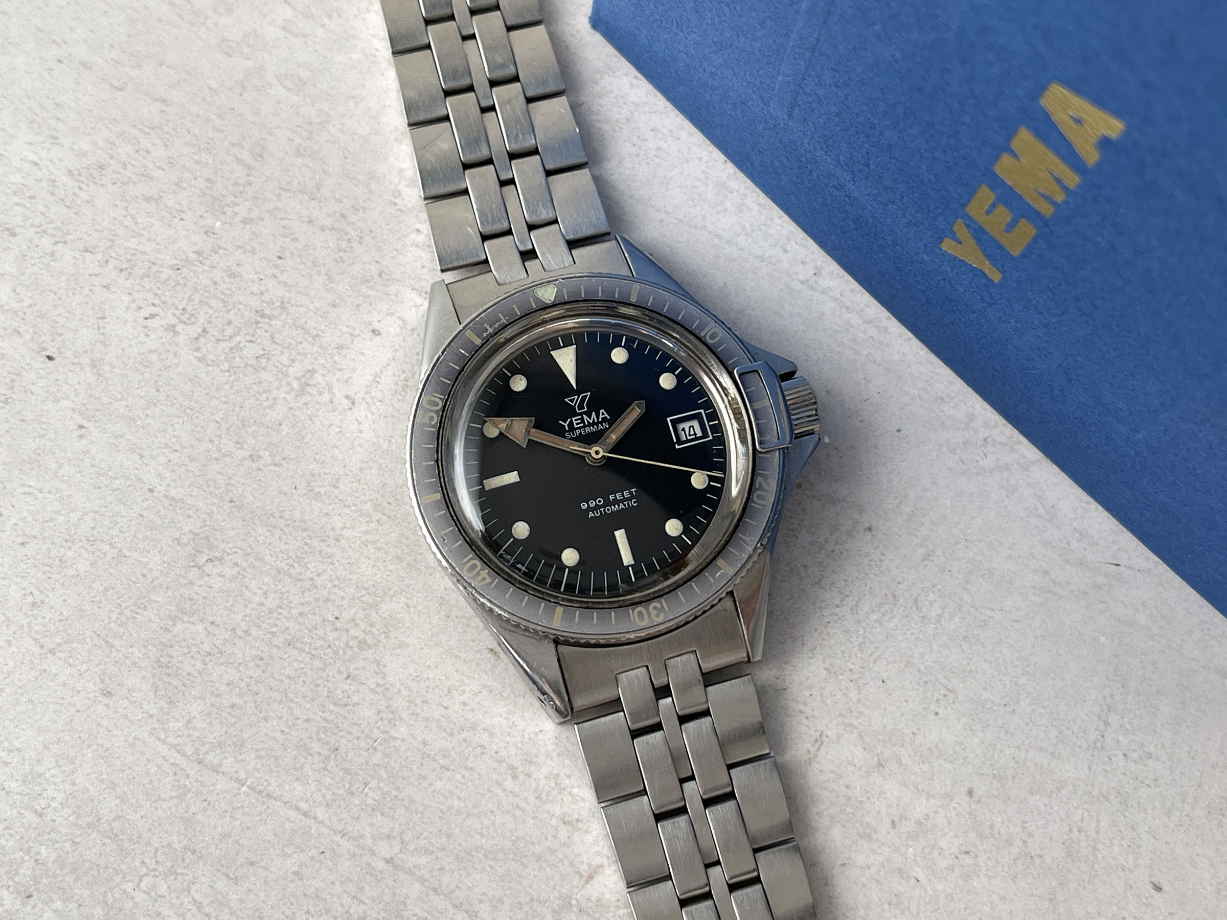 YEMA SUPERMAN 990 FEET 300M - Reloj DIVER vintage francés automático Cal. FE 5611 Ref. 53.0016 *** GHOST BEZEL ***